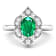 1.2ctw Green Emerald and Diamond 14K White Gold Halo Ring