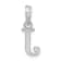 Sterling Silver Polished Block Initial -J- Pendant