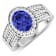 1.85ctw Violet Tanzanite and Diamond 14K White Gold Halo Ring