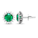 1.36ctw 14K White Gold  Zambian Green Emerald and White Diamond Halo Earrings