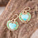 Barse Jewelry Legacy Heart Lime Green and Blue Turquoise Golden Drop Earrings