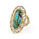 Multi-Color Blended Turquoise Oval Solitaire Ring In 18K Gold Over
Sterling Silver 20x8mm