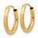 14k Yellow Gold 9/16" Satin Diamond-Cut Endless Hoop Earrings