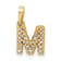 14K Yellow Gold Diamond Letter M Initial with Bail Pendant