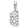 Rhodium Over 14K White Gold Lab Grown Diamond Letter B Initial Pendant