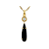 Black Spinel Pear And Lab-Created Moissanite Pendant Necklace In 18K
Gold Over Sterling Silver 2.62ctw