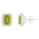 7x5mm Emerald Cut Peridot 1/5 ctw Diamond Rhodium Over Sterling Silver
Halo Stud Earrings