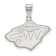 Rhodium Over Sterling Silver NHL LogoArt Minnesota Wild Medium Pendant