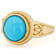Turquoise Round Solitaire Ring In 18K Gold Over Sterling Silver 11mm