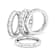 CZ Set Of 4 Stackable Band Rings In Rhodium Over Brass 10.82ctw