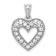 Rhodium Over 14k White Gold Diamond Heart Pendant