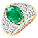 2.45ctw Green Emerald and Diamond 14K Yellow Gold Halo Ring