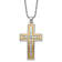 White Cubic Zirconia Stainless Steel Yellow IP-plated Men's Cross
Pendant with Chain