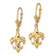 14k Yellow Gold Small Fleur-De-Lis Dangle Earrings