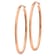 14k Rose Gold 7/8" Square Tube Oval Hoop Earrings