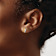 14k Yellow Gold and Rhodium Over 14k Yellow Gold Children's Satin Leaf
Stud Earrings