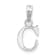 Sterling Silver Polished Block Initial -C- Pendant