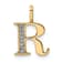 14K Yellow Gold Diamond Letter R Initial Pendant