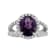 Amethyst and Diamond 14k White Gold Halo Split Shank Ring 4.00ctw