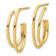 14k Yellow Gold 15/16" Polished Oval Double Strand J-Hoop Earrings