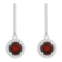 6mm Round Garnet 1/3 ctw Diamond Rhodium Over Sterling Silver Halo
Dangle Earrings