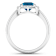 2.17ctw London Blue Topaz and Diamond 14K White Gold Halo Ring