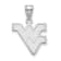 Rhodium Over Sterling Silver LogoArt West Virginia University Med Pendant