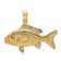 14k Yellow Gold 3D Textured Red Snapper Fish Charm