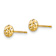 14k Yellow Gold Diamond-Cut 5mm Circle Puffed Stud Earrings