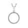 White Zircon Circle Pendant Necklace In Sterling Silver 0.50ctw