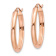 14k Rose Gold 15/16" Polished Half-Round Oval Hoop Earrings
