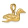 14k Yellow Gold Solid 3D Polished and Textured Mallard pendant