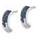 Rhodium Over Sterling Silver Polished Crystal J-Hoop Earrings