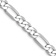 Rhodium Over 14k White Gold 6mm Solid Flat Figaro 24 Inch Chain