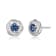 Blue Lab Created Sapphire Rhodium Over Sterling Silver Earrings