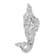 Rhodium Over Sterling Silver Polished Mermaid with Shell Slide Pendant