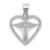 Rhodium Over 14k White Gold Polished and Textured Medical Heart Pendant