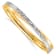 14k Yellow Gold and Rhodium Over 14k Yellow Gold 7.4mm Diamond-Cut
Bypass Hinged Bangle