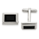 Stainless Steel Polished Black Ion Plated Rectangle Cuff Links