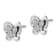 Rhodium Over 14k White Gold Diamond Butterfly Stud Earrings