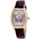 Christian Van Sant Women's Papillon Rose Dial, Brown Leather Strap Watch