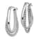 Rhodium Over Sterling Silver Twisted and Beaded Hoop Earrings