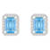 7x5mm Emerald Cut Simulated Aquamarine And Created White Sapphire 10k
White Gold Stud Earrings