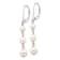 Rhodium Over 14K White Gold 4-6mm Near Round White Freshwater Cultured
Pearl Dangle Earrings