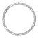 Rhodium Over 14k White Gold 4.4mm Figaro Link Bracelet, 7 Inches