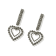 Off Park® Collection, Silver Crystal Double Heart Drop Earring.