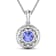 2.02ctw 14K White Gold Tanzanite and White Diamond Pendant with 18 inch
Cable Chain