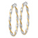 14k Two-tone 1 9/16" Twisted Diamond-Cut Oval Hoop Earrings