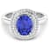 1.69ctw Violet Tanzanite and Diamond 14K White Gold Halo Ring