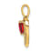 14k Yellow Gold Ruby and Diamond Heart Pendant